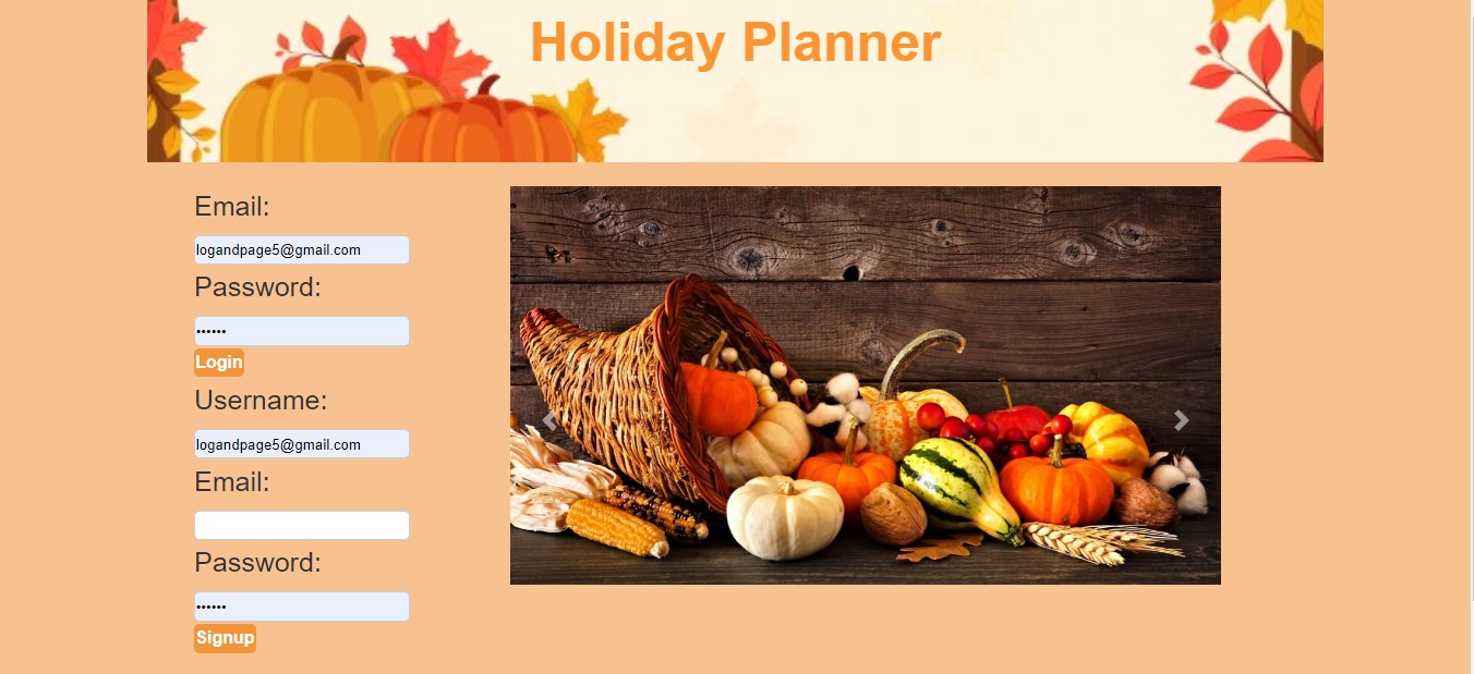 Holiday Planner